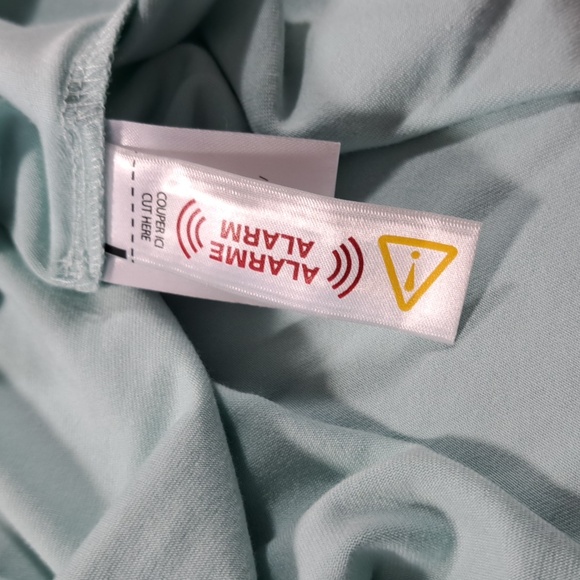 Melanie Lyne Teal Blue Silver Sparkle Scoop Neck Stretch High Low Tee NWT L - Picture 5 of 10